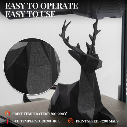 2 Rolls Value Pack & Save | Glass Fiber PETG Filament, 1 KG 1 Spool, Frosted Black