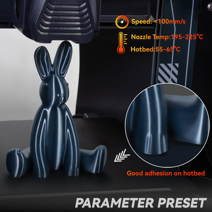 TINMORRY Silk PLA Filament 1.75mm, Glänzendes PLA 3D Drucker Filament, 1 KG 1 Spule, Silk Teal Blau