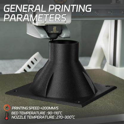 Glass Fiber PC 3D Printer Filament 1.75mm, 1 KG, Frosted Black