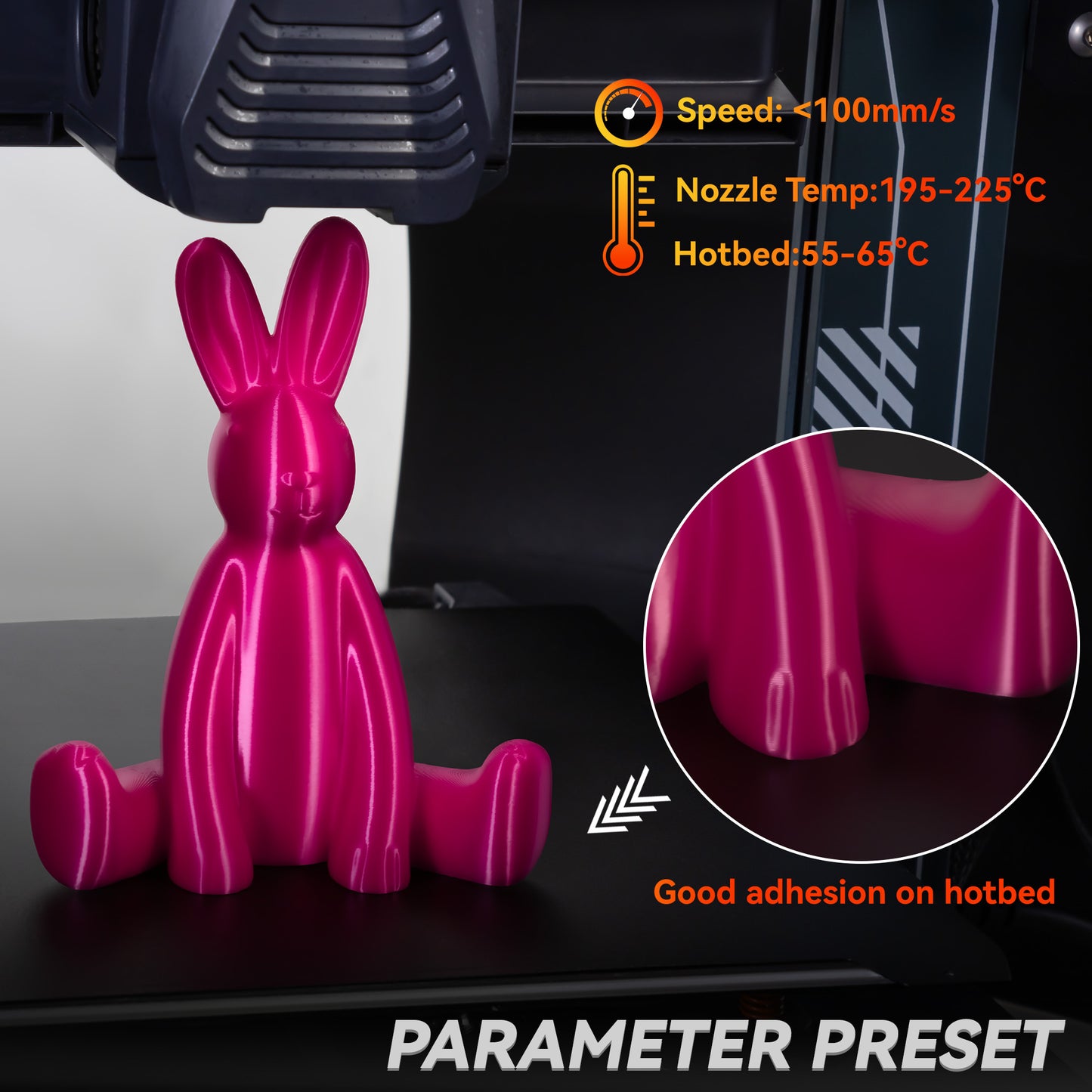 TINMORRY Silk PLA Filament 1.75mm, Glänzendes PLA 3D Drucker Filament, 1 KG 1 Spule, Silk Rosarot