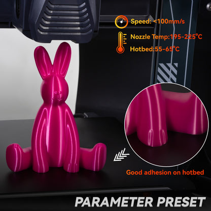 TINMORRY Silk PLA Filament 1.75mm, Glänzendes PLA 3D Drucker Filament, 1 KG 1 Spule, Silk Rosarot