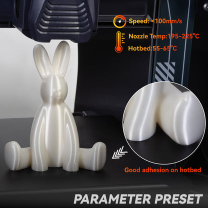 Silk PLA 3D Printer Filament 1.75mm, 1 KG, Silk White