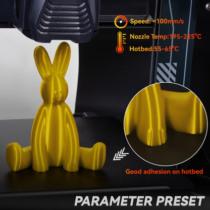 Silk PLA 3D Printer Filament 1.75mm, 1 KG, Silk Gold