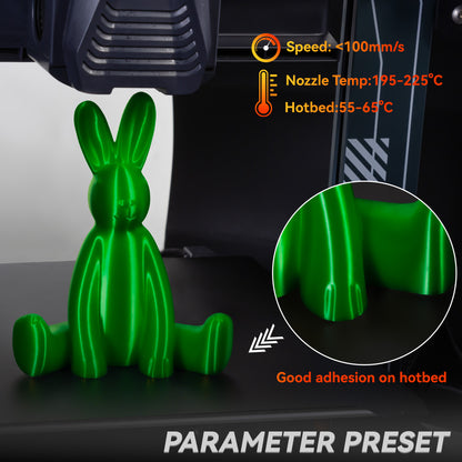 TINMORRY Silk PLA Filament 1.75mm, Glänzendes PLA 3D Drucker Filament, 1 KG 1 Spule, Silk Grün