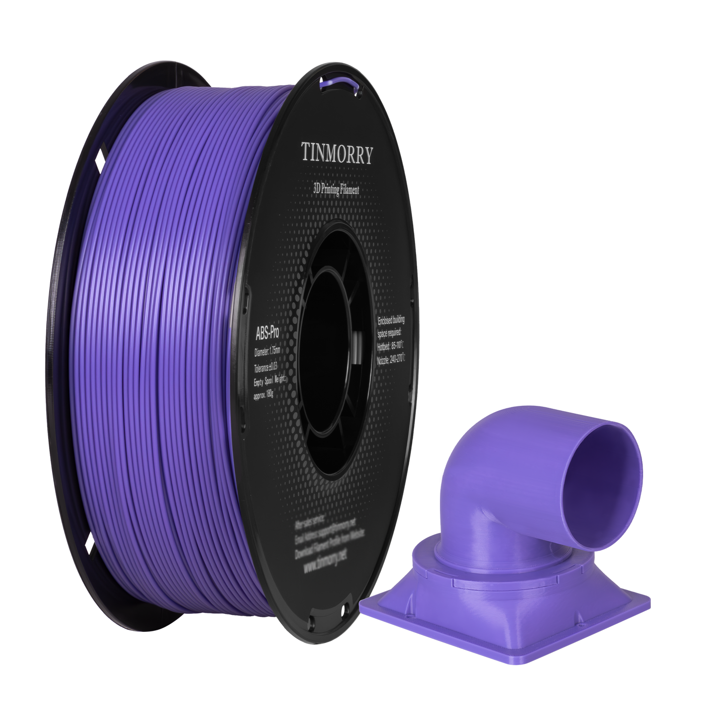 TINMORRY ABSフィラメント 1.75 mm、ABS (Pro) 3Dプリンター用フィラメント 1 kg、優れた耐熱性、強靭で耐久性あり、寸法精度 ±0.03 mm、紫色