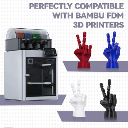 4 Rolls Value Pack & Save | PETG-ECO Filament, 1 KG 1 Spool, Black+ Red+ Cold White + Klein Blue