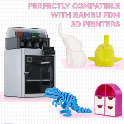 4 Rolls Value Pack & Save | PETG-ECO Filament, 1 KG 1 Spool, Magenta+ Jade White+ Yellow+ Blue