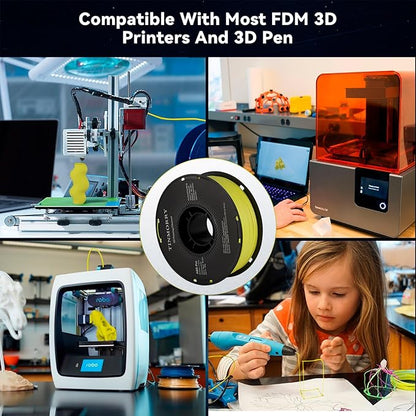 TINMORRY ABS Filament 1.75mm, ABS (Pro) 3D Drucker Filament 1KG, gute Hitzebeständigkeit, stark & haltbar, Maßgenauigkeit ±0.03mm, Gelb