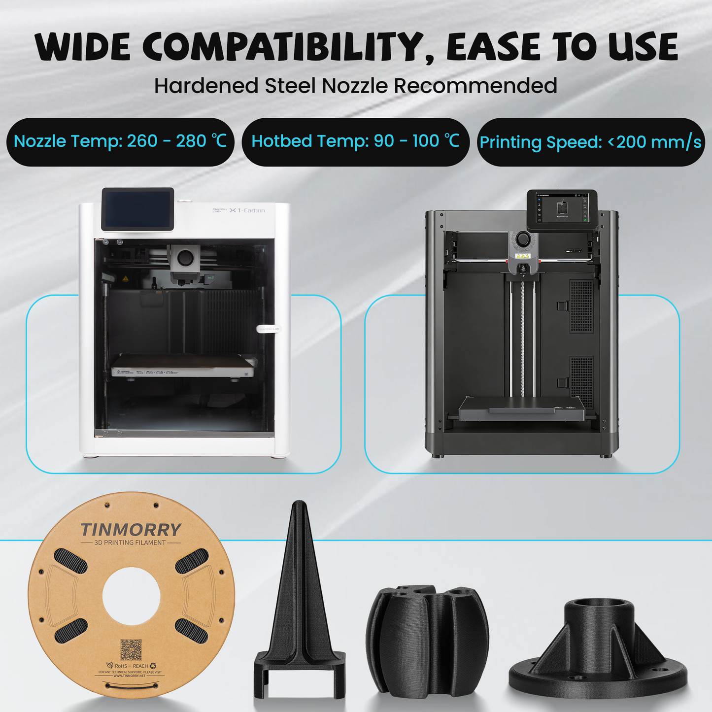 Carbon Fiber ASA 3D Printer Filament 1.75mm, 1 KG, Black