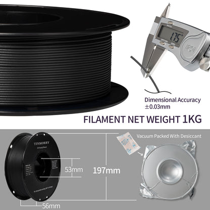 Carbon Fiber PAHT 3D Printer Filament 1.75mm, 1 KG, Black