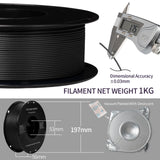 Carbon Fiber PAHT Filament 1.75mm, TINMORRY PAHT-CF 3D Printing Filament with Exceptional Heat Resistance, Compatible with BAMBU LAB FDM 3D Printers, 1 KG 1 Spool, Black