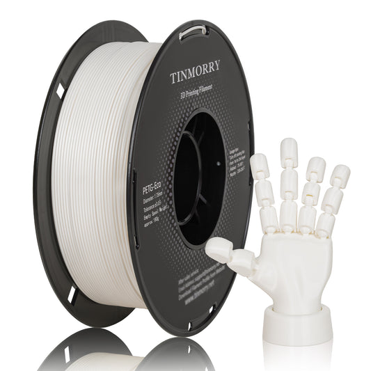 TINMORRY PETG-Filament 1,75 mm, Rapid PETG-Eco 3D-Druckfilament, kompatibel mit Bambu Lab/Creality K1C / FLASHFORGE Adventurer 5M FDM 3D-Drucker, 1 kg 1 Spule, Elfenbeinweiß 