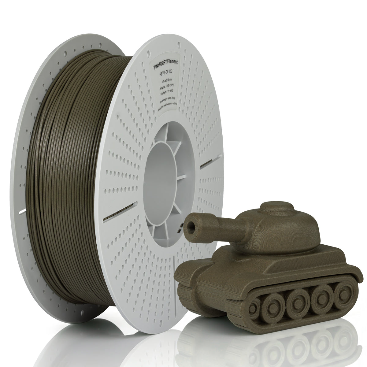 Carbon Fiber PETG 3D Printer Filament 1.75mm, 1 KG, Tan