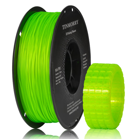 95A TPU 3D Printer Filament 1.75mm, 1 KG， Transparent Green