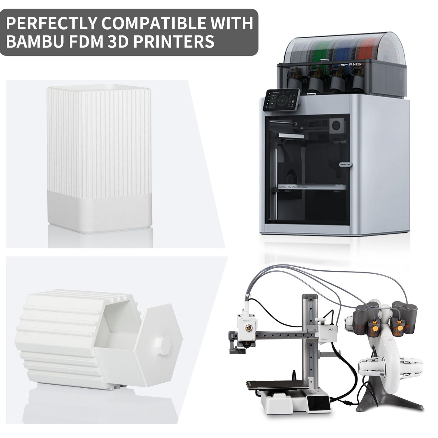 TINMORRY Glasfaserverstärktes PETG-Filament, hochschlagfestes PETG-GF-3D-Druckfilament, Haltbarkeit und Steifheit, perfekt kompatibel mit Bambu Lab FDM-3D-Drucker, 1 kg, 1 Spule, mattweiß 