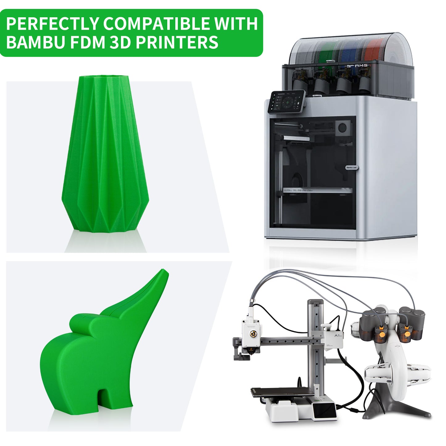 TINMORRY Glasfaserverstärktes PETG-Filament, hochschlagfestes PETG-GF-3D-Druckfilament, Haltbarkeit und Steifheit, perfekt kompatibel mit Bambu Lab FDM-3D-Drucker, 1 kg, 1 Spule, Frosted Green