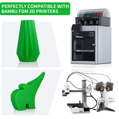 TINMORRY Glasfaserverstärktes PETG-Filament, hochschlagfestes PETG-GF-3D-Druckfilament, Haltbarkeit und Steifheit, perfekt kompatibel mit Bambu Lab FDM-3D-Drucker, 1 kg, 1 Spule, Frosted Green