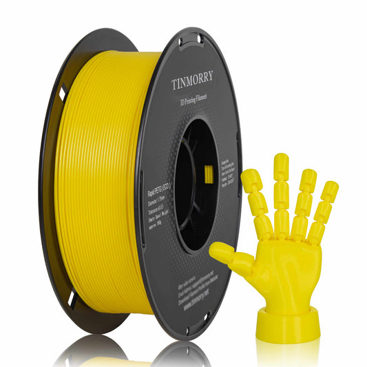 TINMORRY PETG-Filament 1,75 mm, Rapid PETG-Eco 3D-Druckfilament, kompatibel mit Bambu Lab/Creality K1C / FLASHFORGE Adventurer 5M FDM 3D-Drucker, 1 kg 1 Spule, Knallgelb