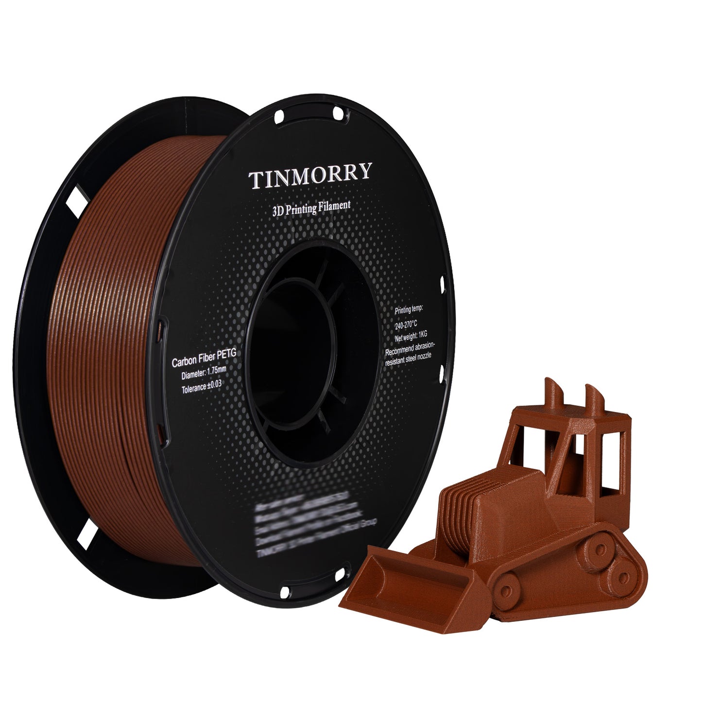 Carbon Fiber PETG 3D Printer Filament 1.75mm, 1 KG, Brick Red