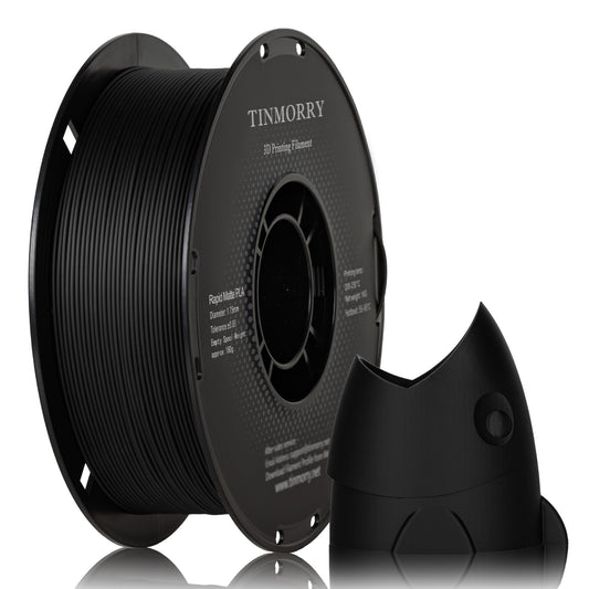 TINMORRY マット PLA フィラメント 1.75mm、PLA 3D プリント フィラメント、Bambu Lab FDM 3D プリンター対応、1 KG 1 スプール、ブラック