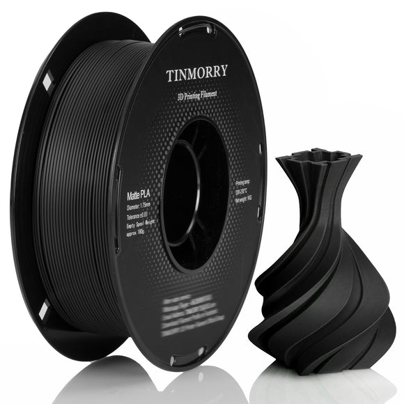 TINMORRY Mattes PLA-Filament 1,75 mm, PLA-3D-Druckfilament, kompatibel mit Bambu Lab FDM-3D-Drucker, 1 kg, 1 Spule, Schwarz 