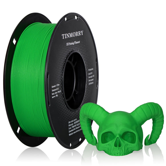 TINMORRY Glass Fiber Reinforced PETG Filament, High Impact Resistance PETG-GF 3D Printing Filament, Durability & Stiffness, Perfect Compatible with Bambu Lab FDM 3D Printer, 1 KG 1 Spool, Frosted Green