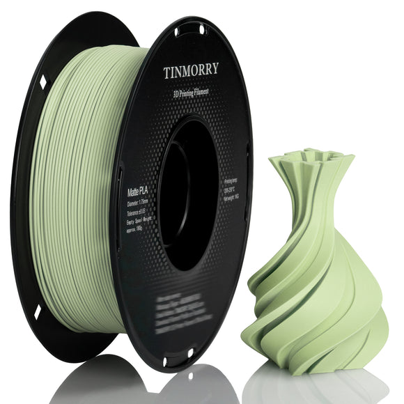 TINMORRY Matte PLA Filament 1.75mm, PLA 3D Printing Filament, Compatible with Bambu Lab FDM 3D Printer, 1 KG 1 Spool, Matte Light Green