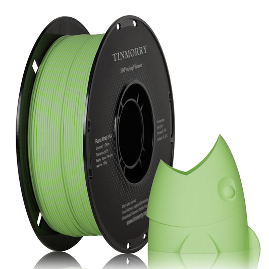 TINMORRY マット PLA フィラメント 1.75mm、PLA 3D プリント フィラメント、Bambu Lab FDM 3D プリンター対応、1 KG 1 スプール、マット ライトグリーン