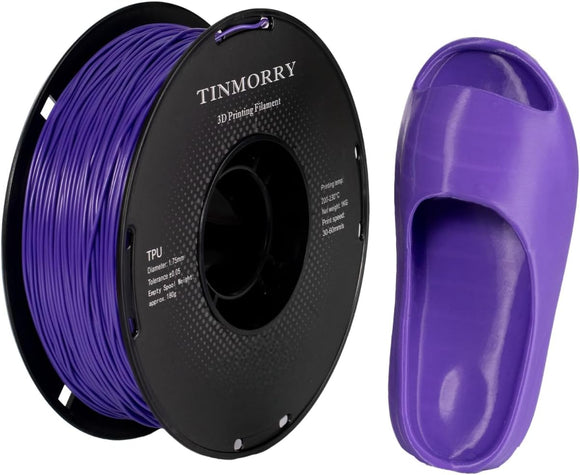 TINMORRY Filament TPU 1,75 mm, TPU Filament 3D Druckmaterialien für 3D Drucker, 1 KG 1 Spule, Lila 