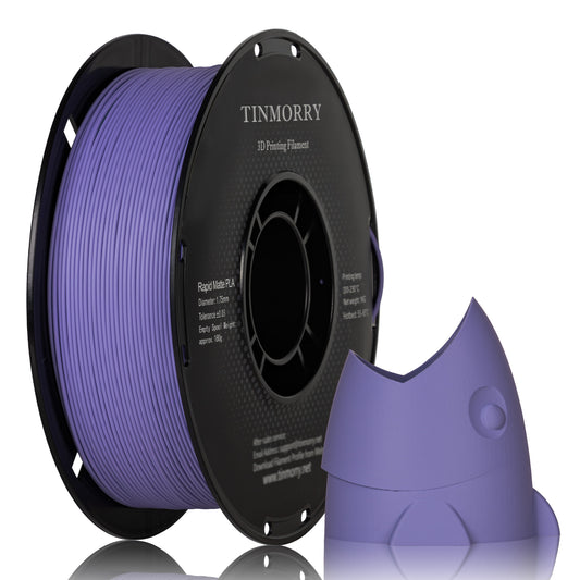 TINMORRY マット PLA フィラメント 1.75mm、PLA 3D プリント フィラメント、Bambu Lab FDM 3D プリンター対応、1 KG 1 スプール、マット パープル