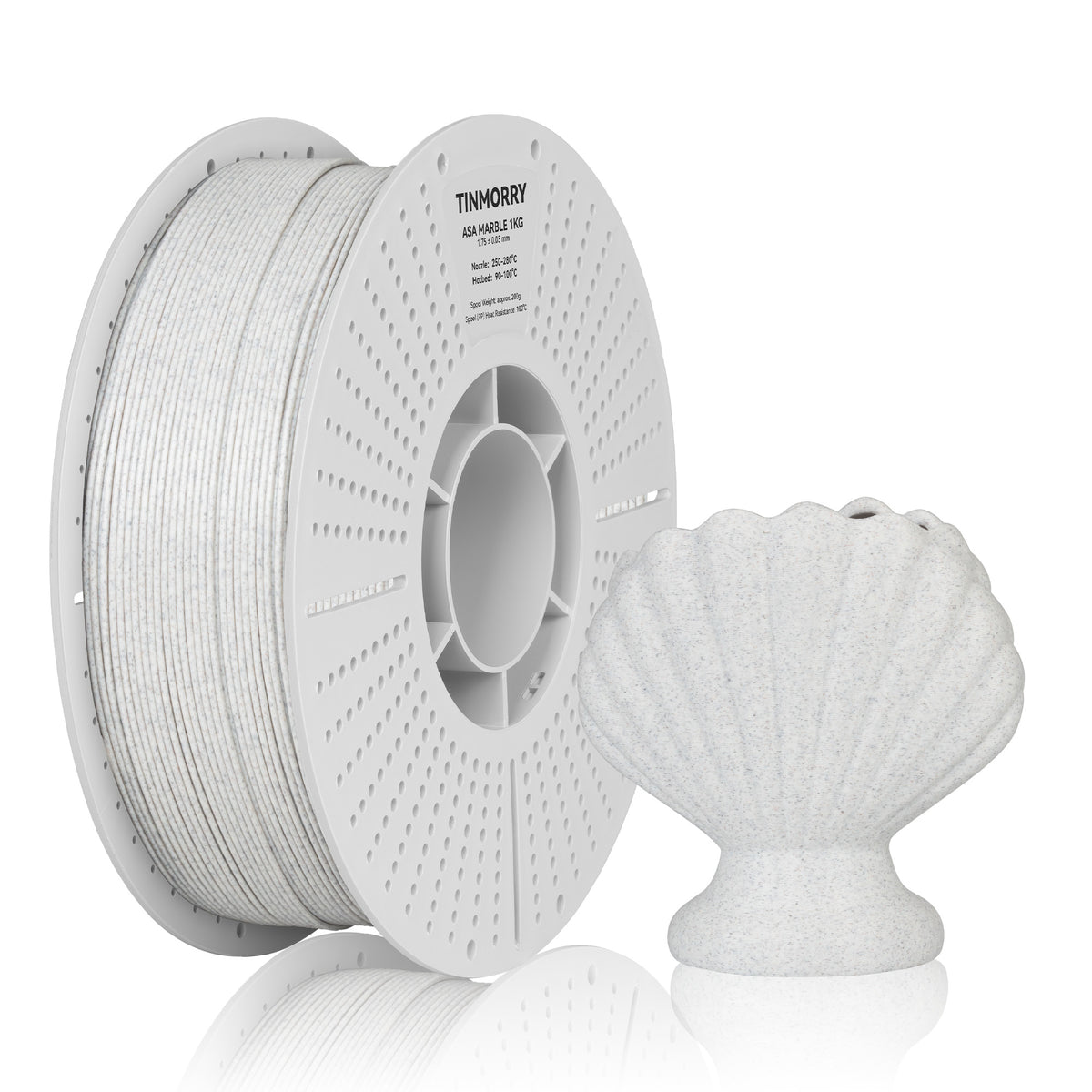 Marble ASA 3D Printer Filament 1.75mm, 1 KG, Light Grey