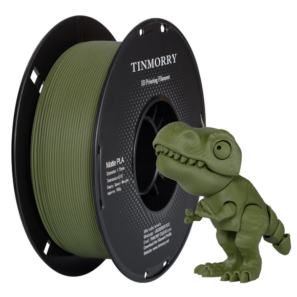 TINMORRY Matte PLA Filament 1.75mm, PLA 3D Printing Filament, Compatible with Bambu Lab FDM 3D Printer, 1 KG 1 Spool, Matte Army Green