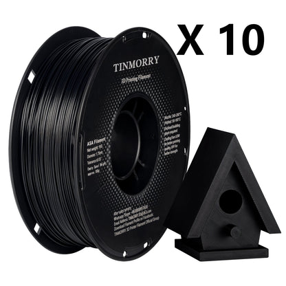 10 Rolls ASA 3D Printer Filament 1.75mm, 1 KG 1 Spool