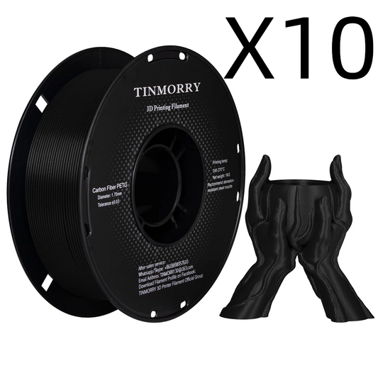 10 Rolls Value Pack & Save | Carbon Fiber PETG Filament, 1 KG 1 Spool