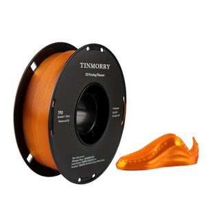 Filament TPU 1.75 mm, TINMORRY 3D Printing Materials, TPU Filament for FDM 3D Printer, 1 kg 1 Spool, Transparent Orange