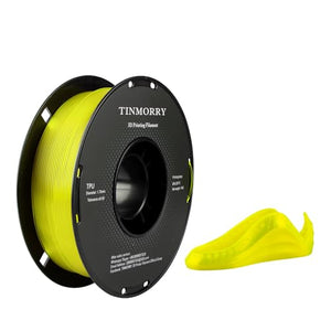 Filament TPU 1.75 mm, TINMORRY 3D Printing Materials, TPU Filament for FDM 3D Printer, 1 kg 1 Spool, Transparent Yellow