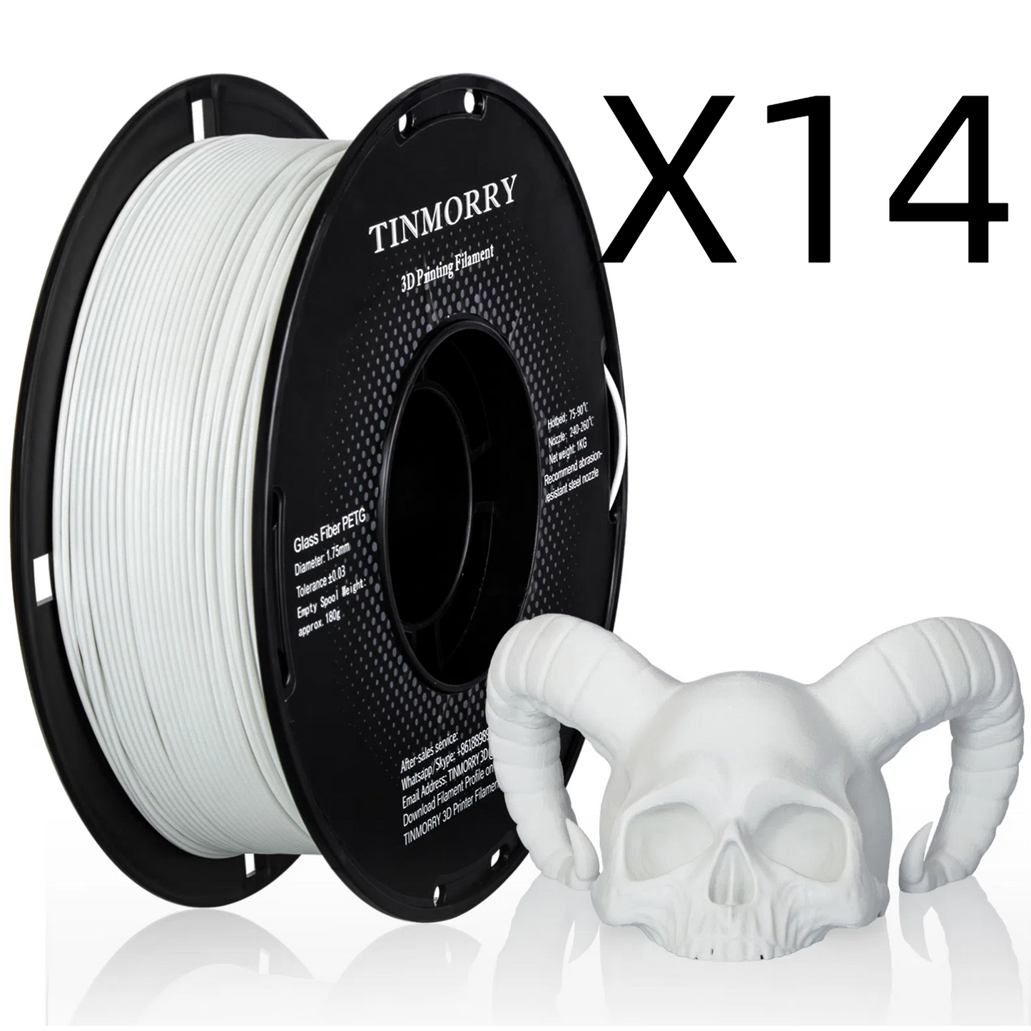 14 Rolls Value Pack & Save | Glass Fiber PETG Filament, 1 KG 1 Spool