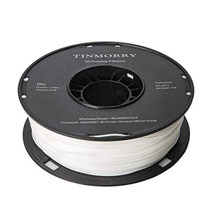 Filament TPU 1.75 mm, TINMORRY 3D Printing Materials, TPU Filament for FDM 3D Printer, 1 kg 1 Spool, White