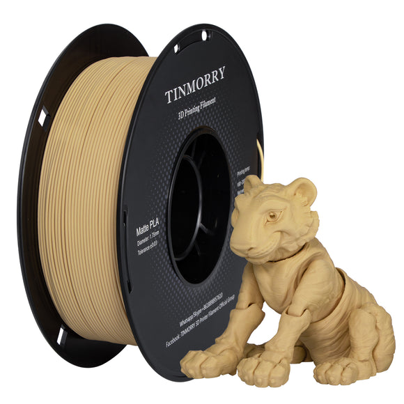 TINMORRY Matte PLA Filament 1.75mm, PLA 3D Printing Filament, Compatible with Bambu Lab FDM 3D Printer, 1 KG 1 Spool, Matte Khaki