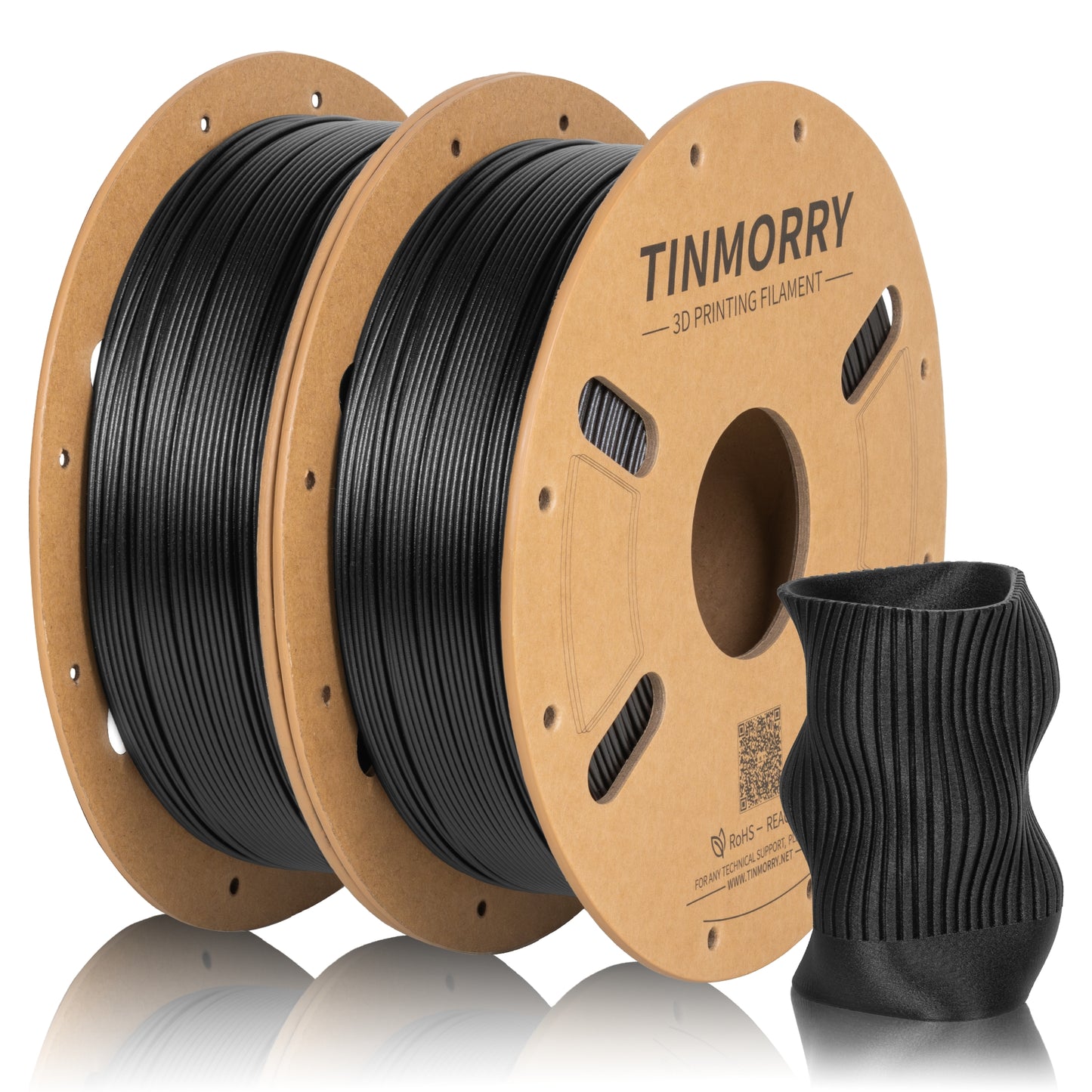 2 Rolls Value Pack & Save | Carbon Fiber PETG Filament, 1 KG 1 Spool, Black