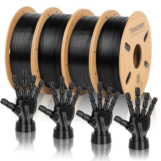 4 Rolls Value Pack & Save | PETG-ECO Filament, 1 KG 1 Spool, Black