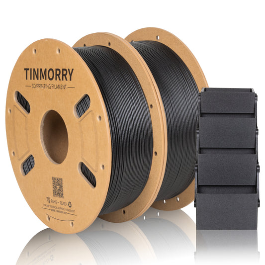 2 Rolls Value Pack & Save | Glass Fiber PETG Filament, 1 KG 1 Spool, Frosted Black