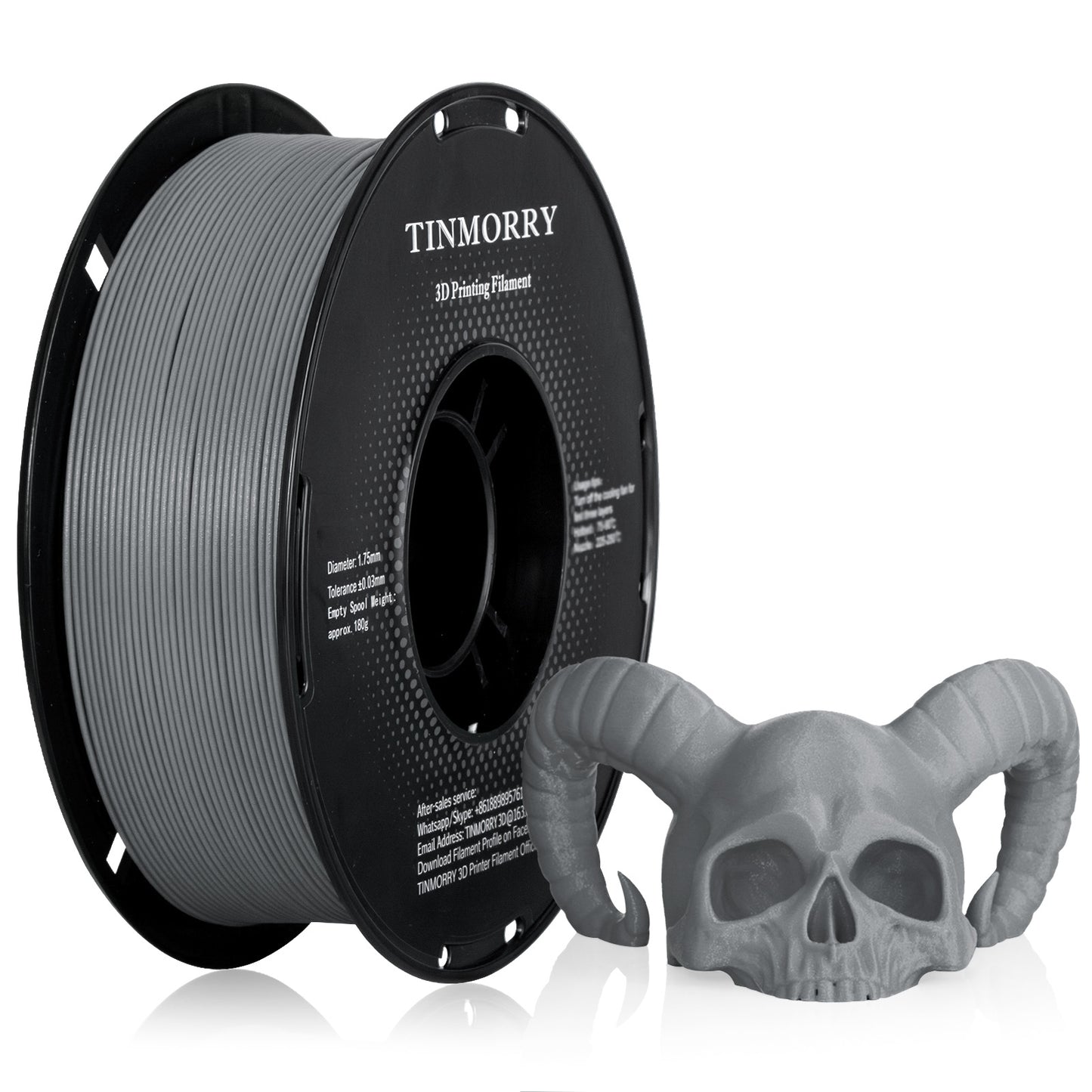 Glass Fiber PETG 3D Printer Filament 1.75mm, 1 KG, Frosted Grey