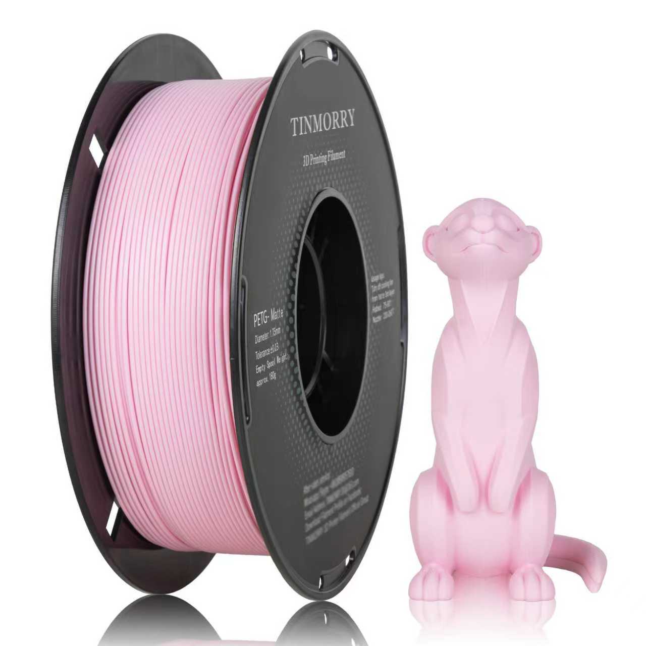 TINMORRY Matte PETG 3D-Druckfilament 1,75 mm, 1 kg, Matte Sakura Pink