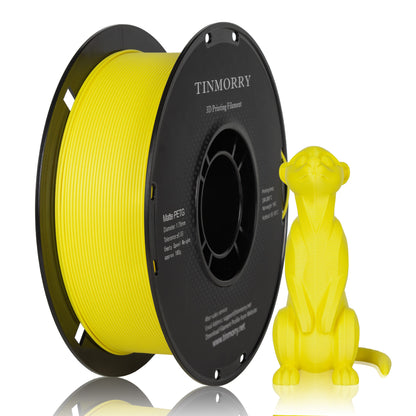 TINMORRY Matte PETG 3D-Druckfilament 1,75 mm, 1 kg, Mattes Gelb