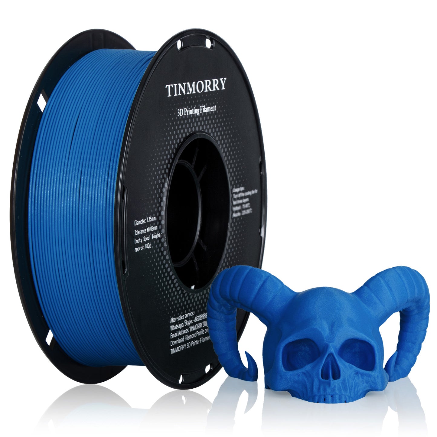 Glass Fiber PETG 3D Printer Filament 1.75mm, 1 KG, Frosted Blue
