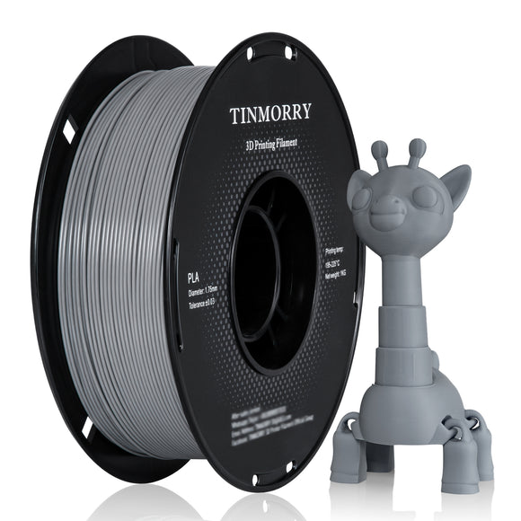 PLA Filament 1.75mm 1kg, TINMORRY 3D Printer Materials, 1 Spool, Grey