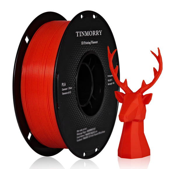 TINMORRY PLA Filament 1.75mm, Rapid PLA 3D Printing Filament, Compatible with Most FDM 3D Printers, 1 KG 1 Spool,  Red