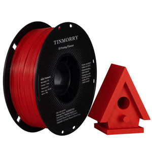 TINMORRY ASA-Filament 1,75 mm, hoch UV- und hitzebeständiges 3D-Druckerfilament, langlebig und robust, Maßgenauigkeit +/- 0,03 mm, perfekt zum Drucken von Funktionsteilen im Außenbereich, 1-kg-Spule, rot 