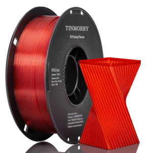 TINMORRY PETG Filament 1.75mm, Rapid PETG-Eco 3D Printing Filament, Compatible with Bambu Lab/Creality K1C / FLASHFORGE Adventurer 5M FDM 3D Printer, 1 KG 1 Spool, Transparent Red